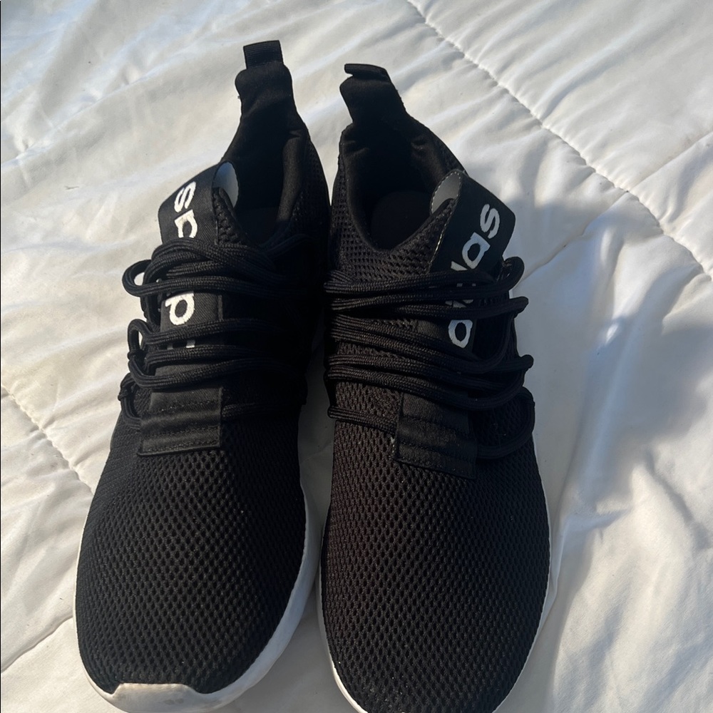 Adidas Black Mesh Sneakers with White Accents
